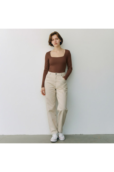 FEG STORE UZUN KOLLU KARE YAKA ALTTAN ÇITÇITLI BODY