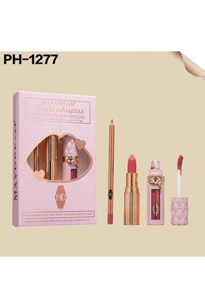 MAYDREAM Night Whispers Lip Kit – Liner + Lipstick + Gloss