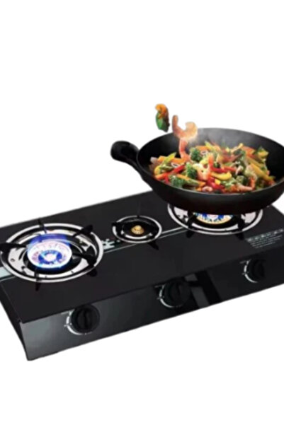 OEM Aragaz cu Plita din Sticla Securizata cu 3 Ochiuri, Gpl butelie