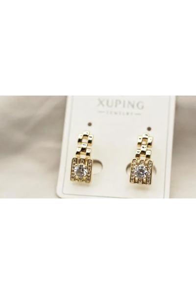 XUPING JEWELRY Cercei placați cu aur de 18k și pietre de zirconiu