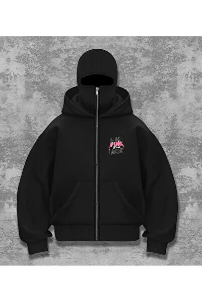 DEEFWEAR Black Pink Mini cu imprimeu BALACLAVA UNISEX SWEATS NINJA CU FERMETĂ...