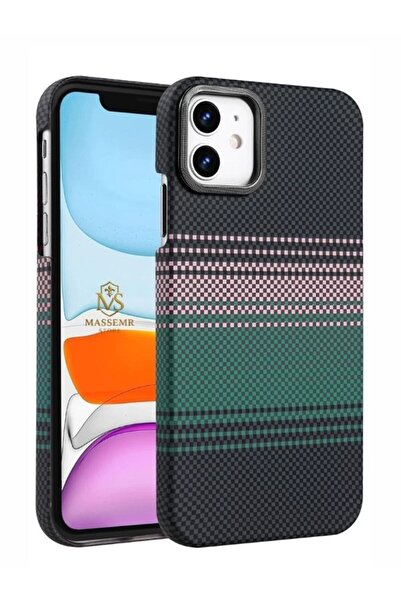 Massemr غطاء Apple iPhone 11 Carbon MagSafe، غطاء مغناطيسي قوي ورفيع ممتص للص...