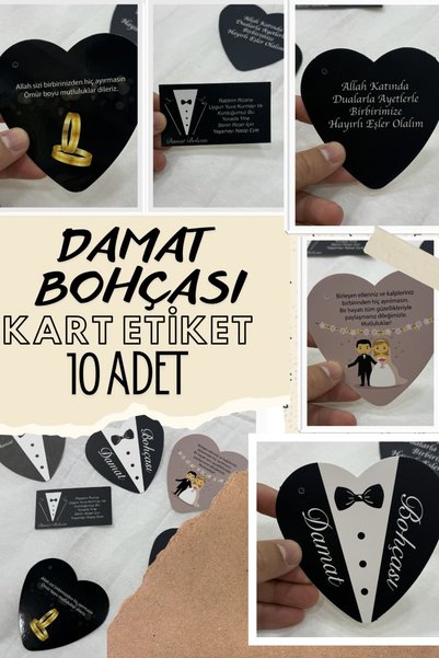 Dantelux 10 Adet Bohça Etiketi - Kart Etiket (Damat İBohçası İçin)