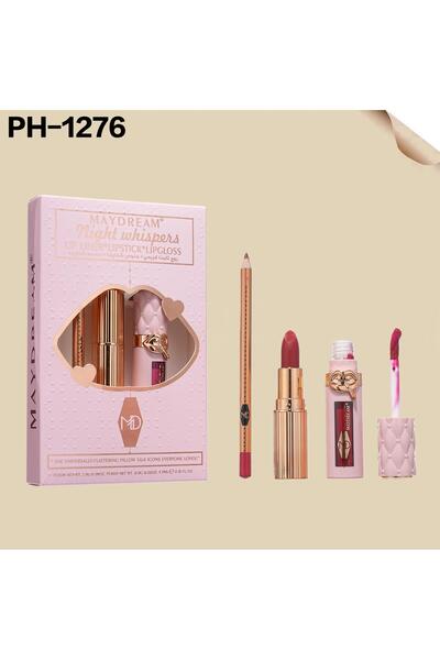 MAYDREAM Night Whispers Lip Kit – Liner + Lipstick + Gloss
