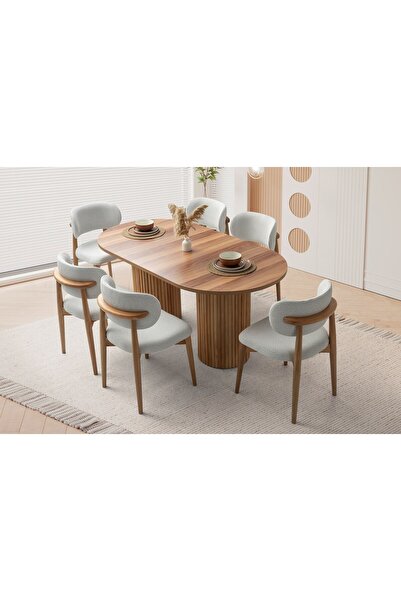 AYDINEV ALYA MDF YEMEK MASASI+6 SANDALYE