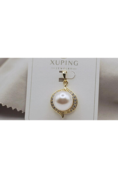 XUPING JEWELRY Pandantiv placat cu aur de 18k cu pietre de zirconiu și perlă