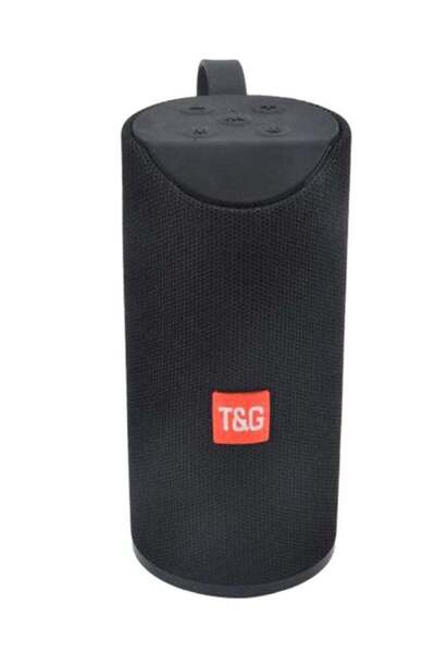 Generic مكبر صوت لاسلكي ستيريو مقاوم للماء، أسود اللون، مزود بجهير قوي.