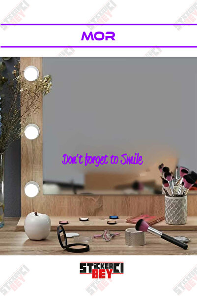 STİCKERCI BEY Dont Forget to Smile Mirror Glass Motivation and Good Morning S...