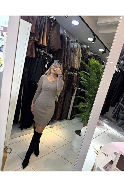 AKÇA Düğme detay elbise