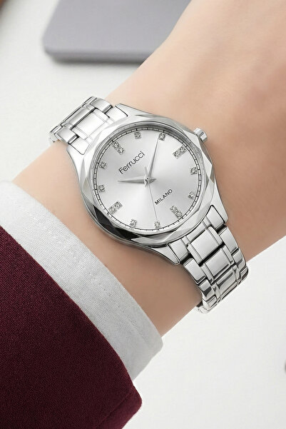 Ferrucci Steel Cord Steel Case Women Wrist Watch Silver Sdfer191