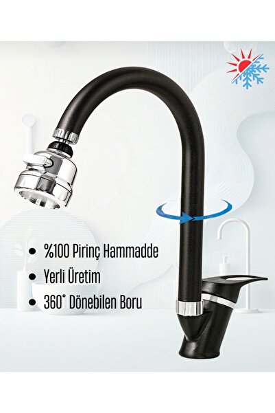 luxury faucet siyah başlıklı mutfak evye bataryası