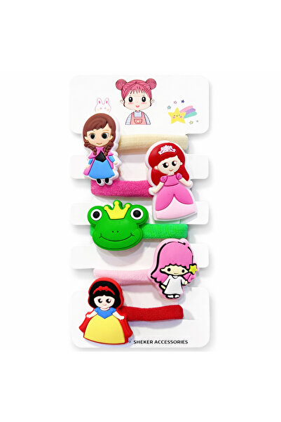 SHEKER HOME Girl's Rubber Buckle Set with Cute Frog and Princess Figures - 5 ...
