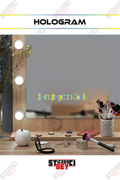 STİCKERCI BEY Dont Forget to Smile Mirror Glass Motivation and Good Morning S...