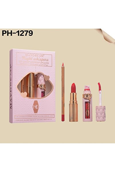 MAYDREAM Night Whispers Lip Kit – Liner + Lipstick + Gloss