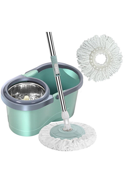 TodayShop Mop rotativ cu găleată de 8 litri și sistem de stors