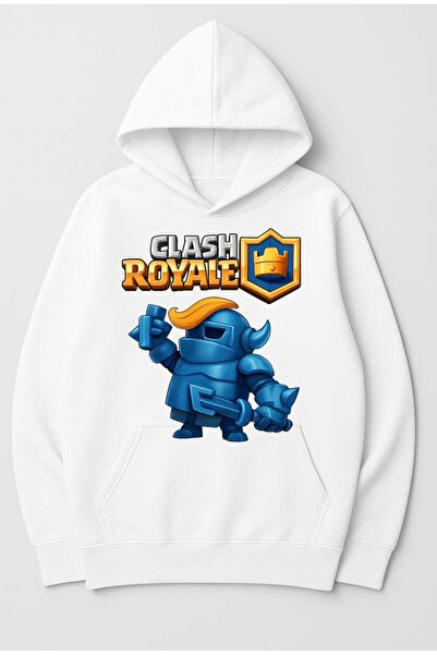 FULL TOLERANCE Hanorac cu imprimeu Ceyasmoda Unisex alb Clash Royale Mini P.E...