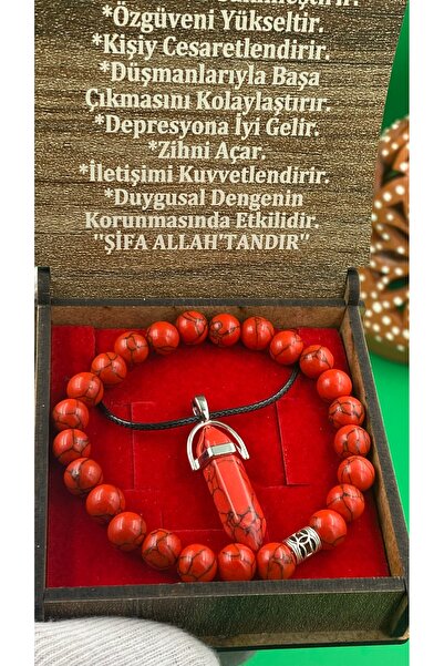 charmove ile kendinizi şımartın Mercan Necklace Bracelet Natural Stone Set