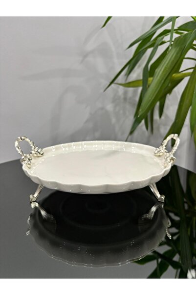 PARILTI HOME COLLECTİON أواني مائدة من البورسلين، وأطباق تقديم وتقديم مع قواعد معدنية