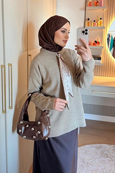 Hazamoda Ramsey Scarf Sweater Mink