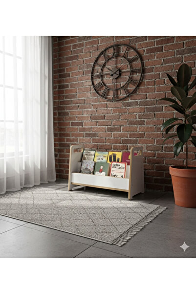 Montessori MDF Çok Kullanışlı Beyaz Kitaplık