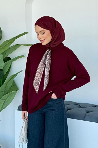 Hazamoda Ramsey Scarf Sweater Burgundy