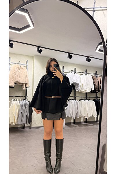 ROSEBUTİKSS GOLD DETAYLI KEMERLİ PANÇO