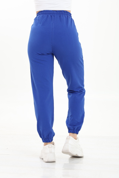 HEDEF DAİSY Women's Elastic Waist, Lace-Up Front, Elasticated Cuffs, Two-Thread, Navy Blue Color Sweatpants.