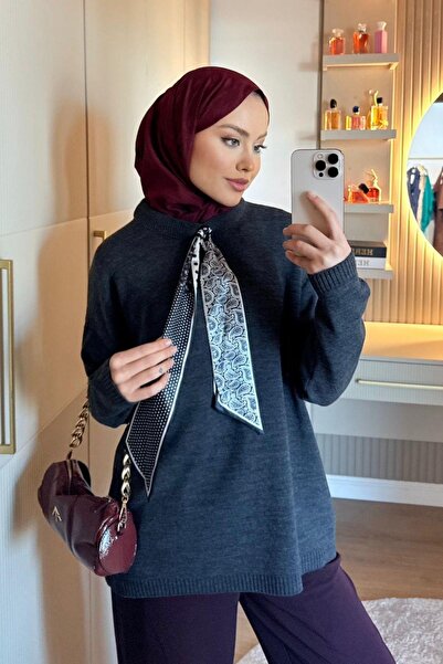 Hazamoda Ramsey Scarf Sweater Smoked