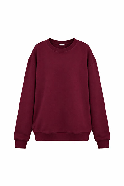 calade tr Bisiklet yaka basic bordo sweat