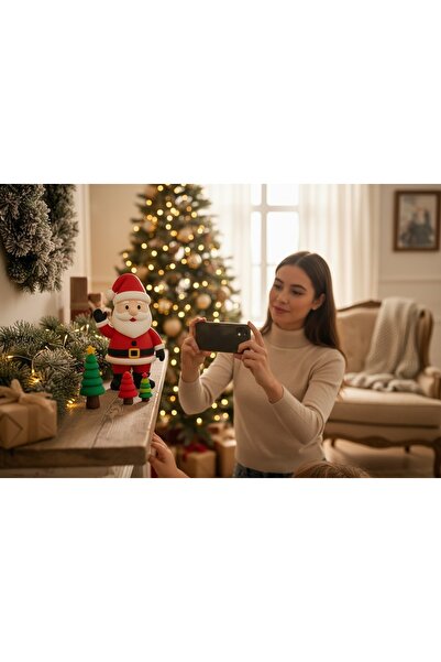 DNRYSL Dekoratif Noel Baba Biblosu 15 cm. Dayanıklı PLA,Yılbaşı Ev ve Ofis Süsü