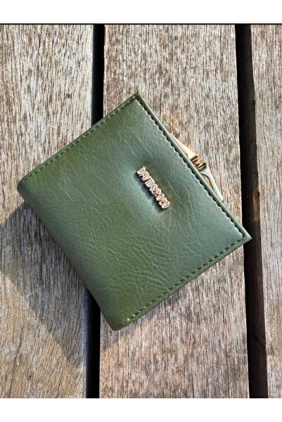 ÖZÜM TAKI Women's Medium Size Wallet with Card Holder Detail and Coin Compartment Green