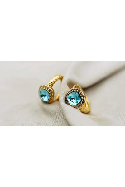 XUPING JEWELRY Gold Plated Earrings with Blue Topaz Zirconia
