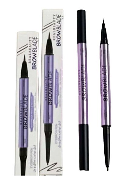 real beauty Waterproof Eyebrow Pencil Dark Brown 2-in-1 2 Pieces