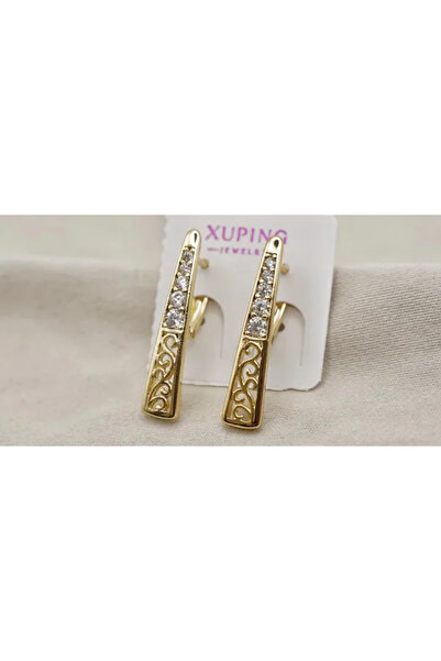 XUPING JEWELRY Cercei placați cu aur de 18k și cristale de zirconiu