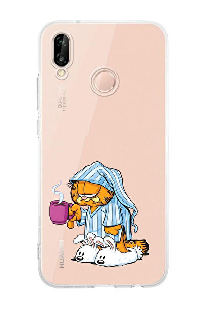 Manitoba Huawei P20 Lite Uyumlu Baskılı Yumuşak Silikon Şeffaf Telefon Kılıfı