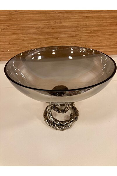 PLUS HOME Decorative Cast Brass Glass Fruit Bowl Rope Model Color Antique Age...