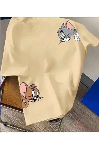 oneagılyazı Tom and Jerry Cute Printed T-Shirt