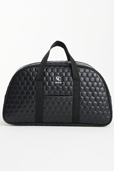 Çantaland Siyah Kabin Boy, Kapitone Suni Deri Seyahat Çantası