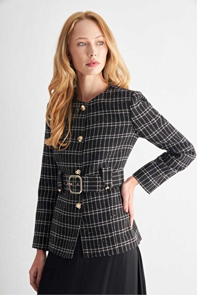 UTOPIAN Düğme Detaylı Çizgili Ceket