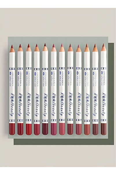 real beauty مجموعة أقلام تحديد الشفاه من 12 لونًا