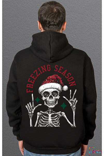 Bumeta Hanorac unisex cu glugă cu tematică de Crăciun, sezonul de îngheț, tricou