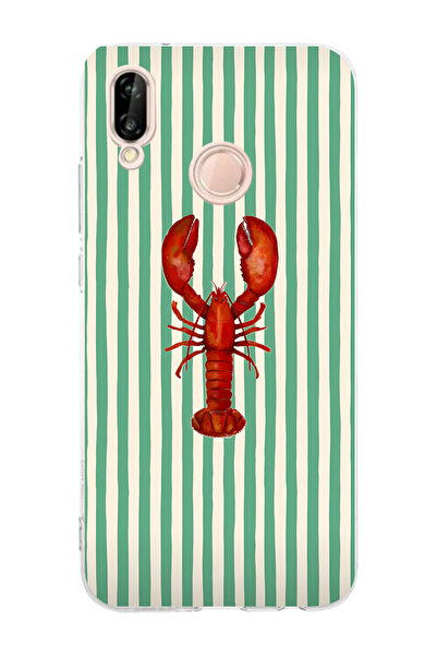Manitoba Huawei P20 Lite Uyumlu Baskılı Yumuşak Silikon Şeffaf Telefon Kılıfı