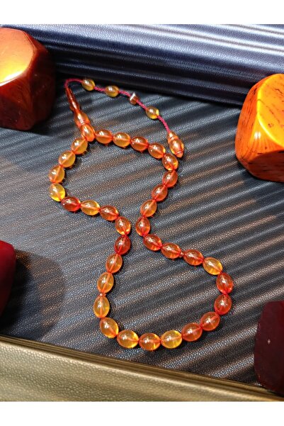 Anemore Collection سبحة من العنبر الناري بلون العسل