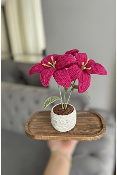 Zey's Amigurumi Örgü Çiçek Zambak Hediyelik Sevgililer günü, Anneler günü