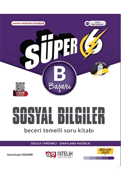 Nitelik Yayınları NİTELİK 6 B SÜPER SOSYAL BİLİMLER SORU KİTABI BECERİ