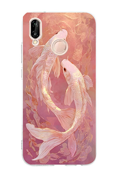 Manitoba Huawei P20 Lite Uyumlu Baskılı Yumuşak Silikon Şeffaf Telefon Kılıfı