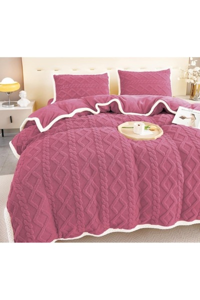 MHR Cocolino Bed Linen Set, Double Bed, 4 Pieces, Dark Pink