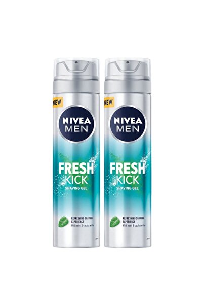 Nivea Men Set 2 x Gel de Ras Fresh Kick, 200 ml