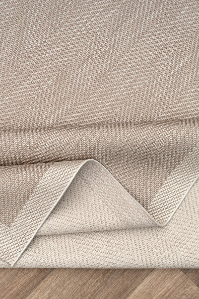 Loomina Home Bej Krem Sisal Dokuma Halı Silinebilir Kaymaz Taban Modern Salon Halısı