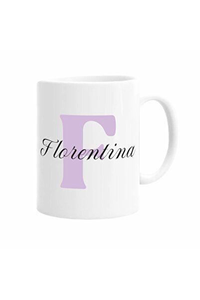 AFFIX THE DIFFERENT PERSPECTIVE Personalized mug with white first name with white interior and handle 350ml Women's First Name Collection, Florentina
